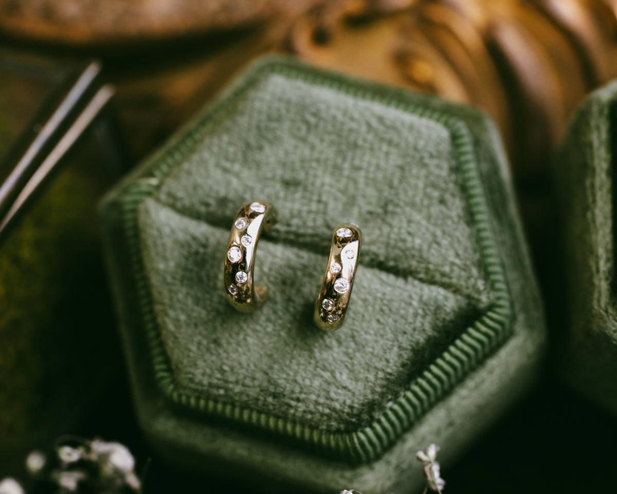 1/10 CTW NATURAL DIAMOND HUGGIE EARRINGS-6