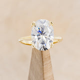 "ADELINE" - OVAL CUT MOISSANITE SOLITAIRE ENGAGEMENT RING- 14K YELLOW GOLD - SIZE 7-1