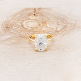 "ADELINE" - OVAL CUT MOISSANITE SOLITAIRE ENGAGEMENT RING- 14K YELLOW GOLD - SIZE 7