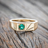 MEN'S LAB-GROWN EMERALD ENGAGEMENT RING-Staghead Designs