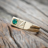 MEN'S LAB-GROWN EMERALD ENGAGEMENT RING-Staghead Designs