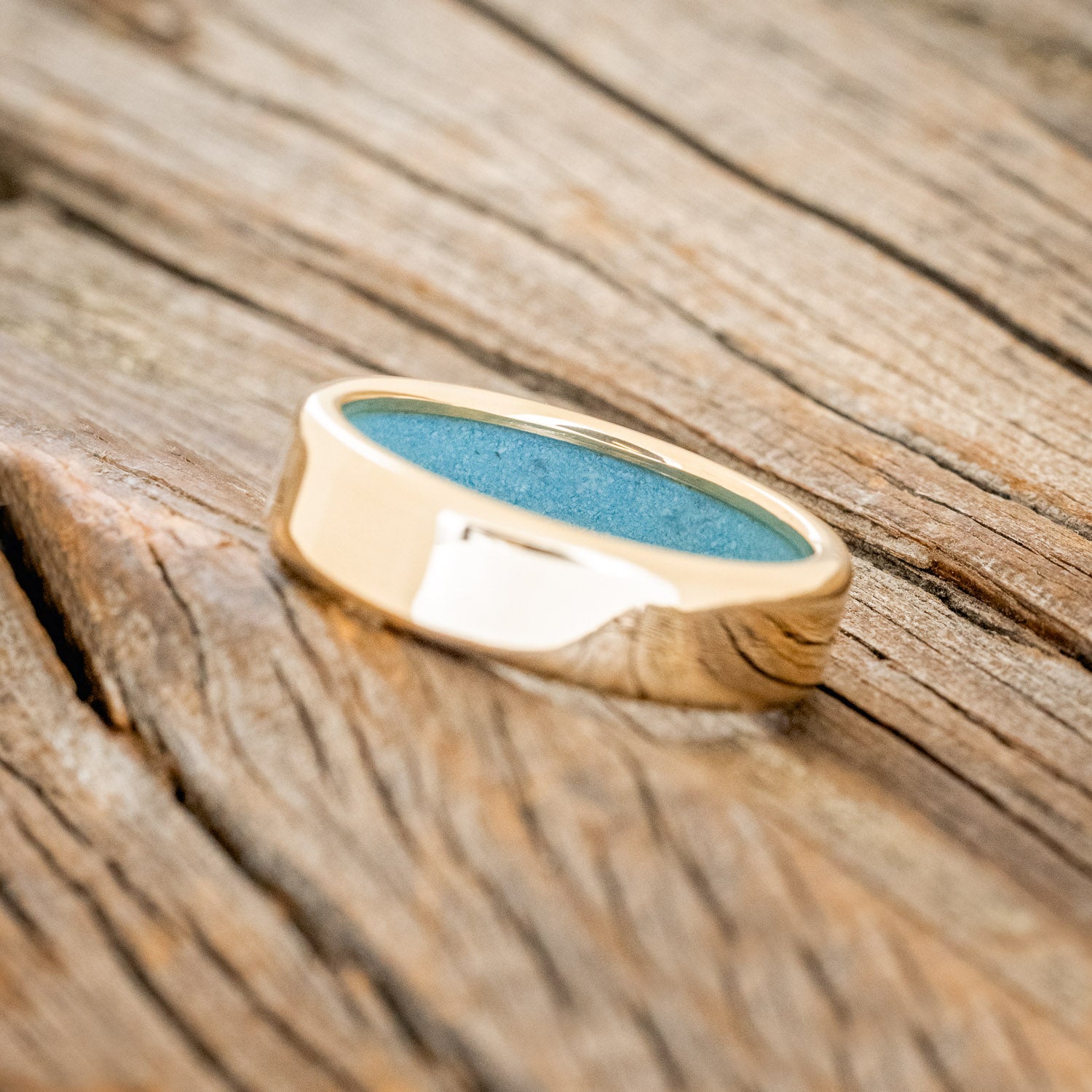 TURQUOISE LINED WEDDING BAND-16