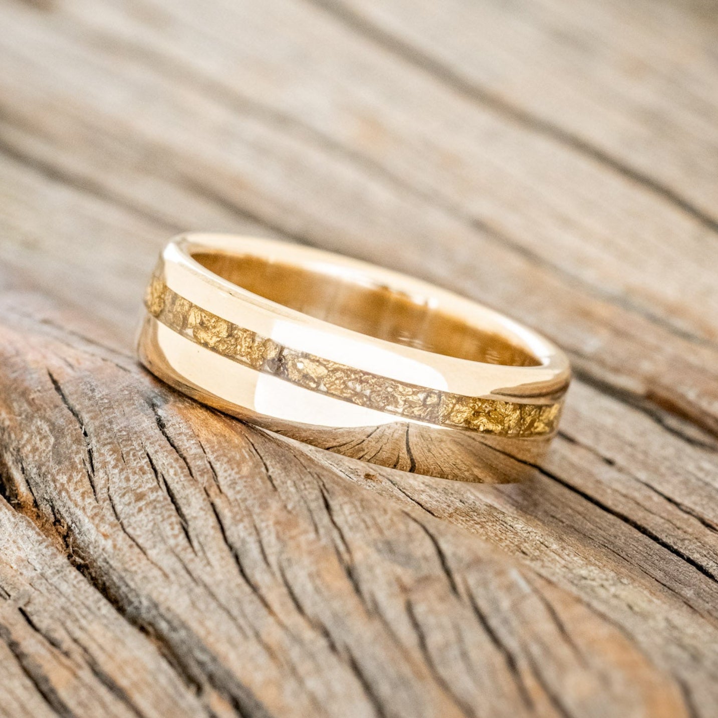 "VERTIGO" - GOLD NUGGET WEDDING RING-2
