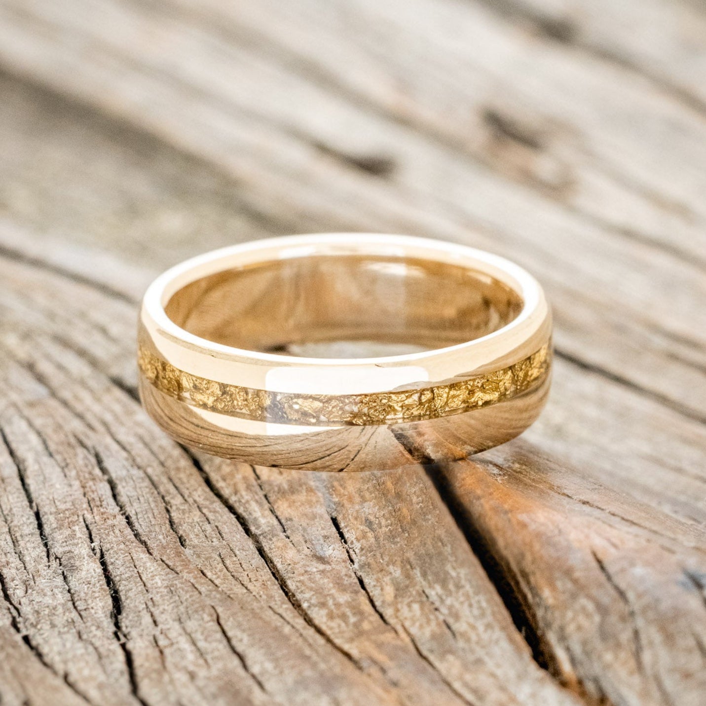 "VERTIGO" - GOLD NUGGET WEDDING RING-3