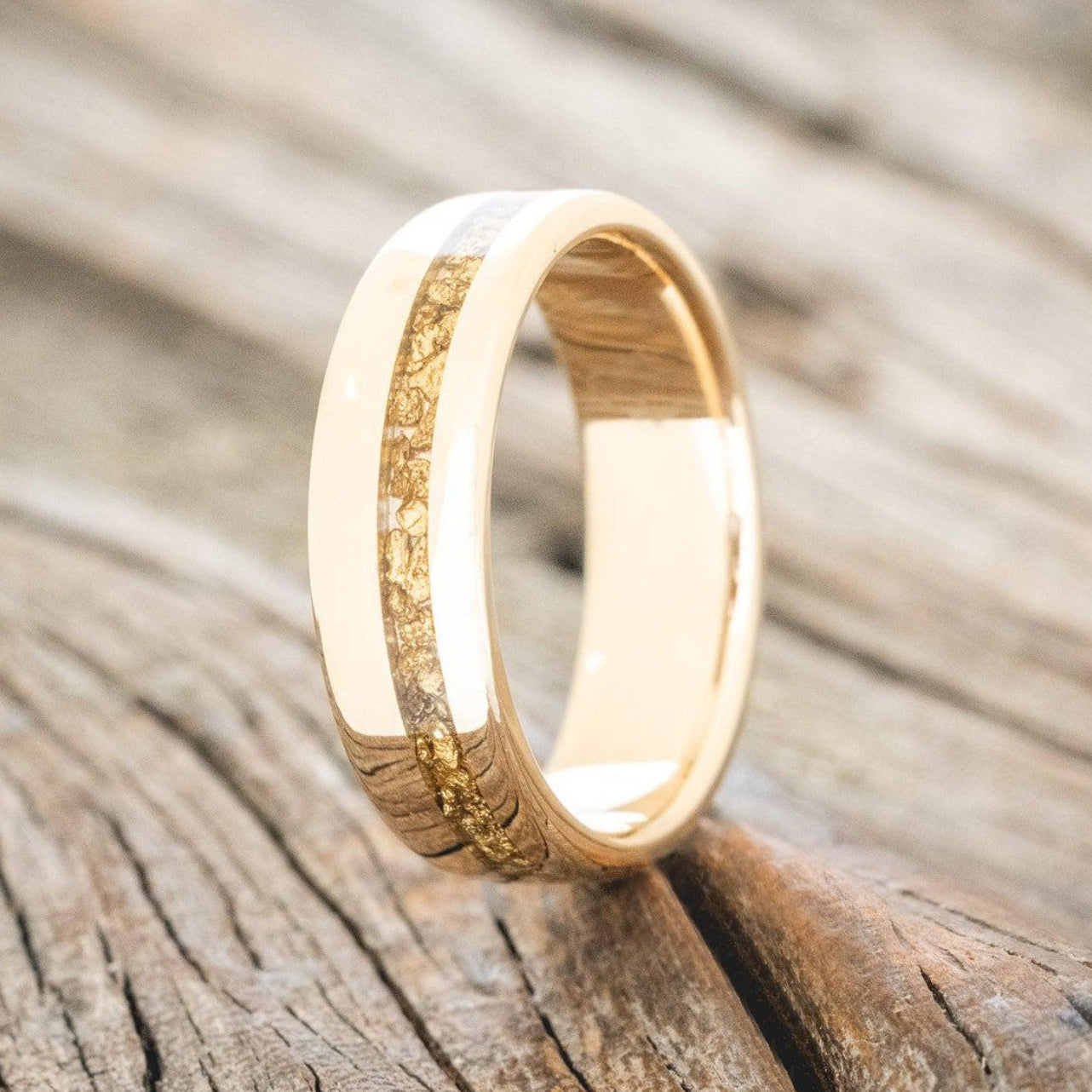 "VERTIGO" - GOLD NUGGET WEDDING RING-1