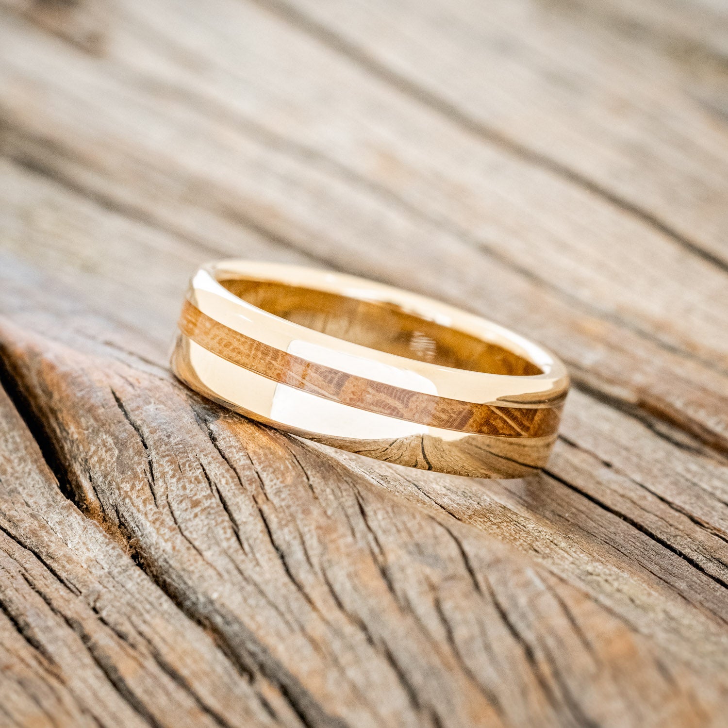 "VERTIGO" - WHISKEY BARREL OAK WEDDING BAND-17