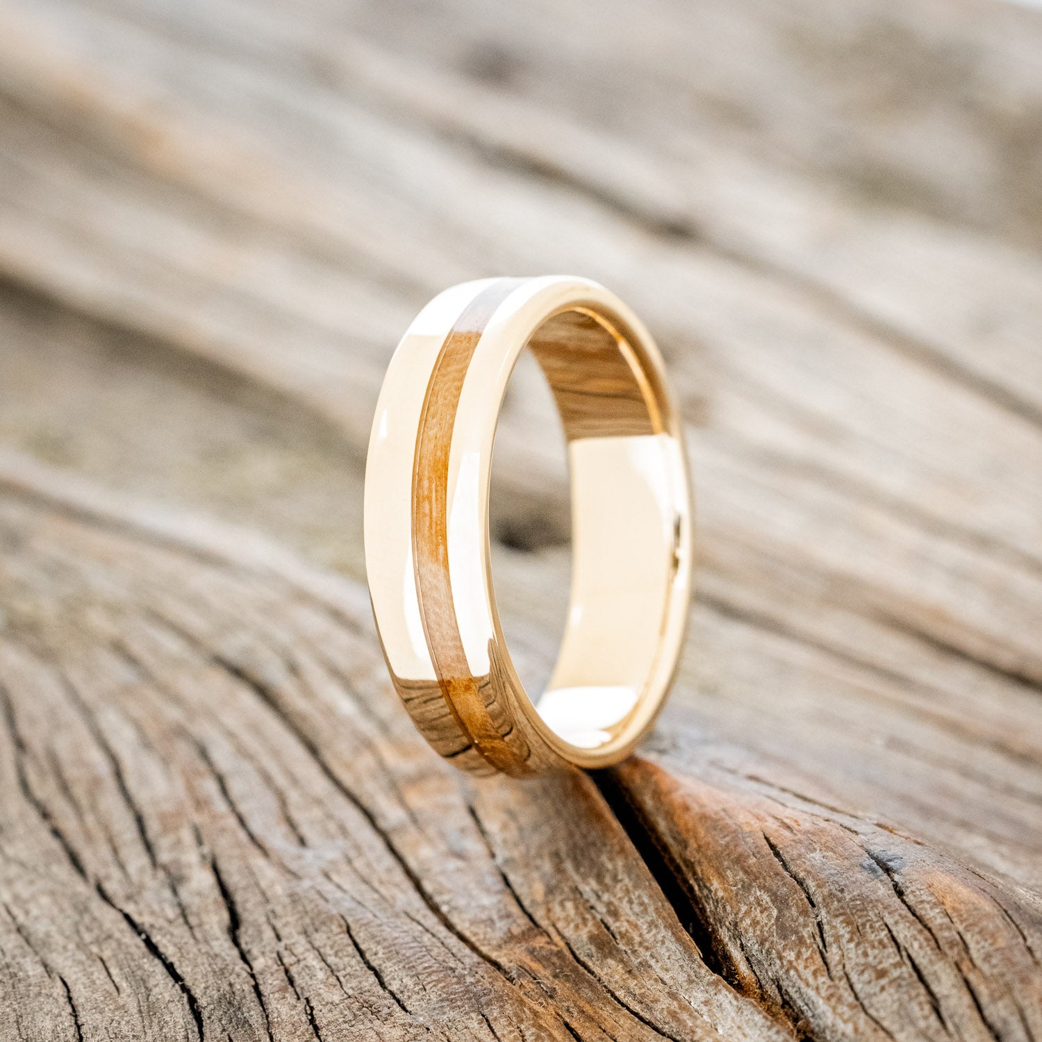 "VERTIGO" - WHISKEY BARREL OAK WEDDING BAND-16