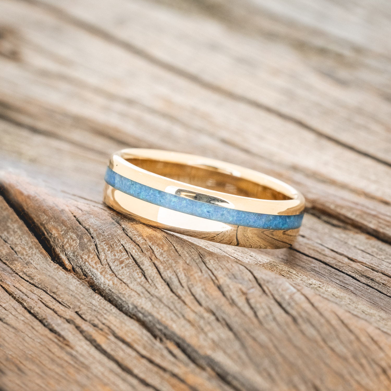 "VERTIGO" - BLUE OPAL WEDDING BAND-8