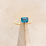 "AMARA" - EMERALD CUT LAB-GROWN ALEXANDRITE ENGAGEMENT RING WITH DIAMOND ACCENTS