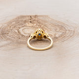 "AMELIA" - OVAL LAB-GROWN ALEXANDRITE ENGAGEMENT RING WITH BLACK DIAMOND HALO & ACCENTS - 14K YELLOW GOLD - SIZE 7-5