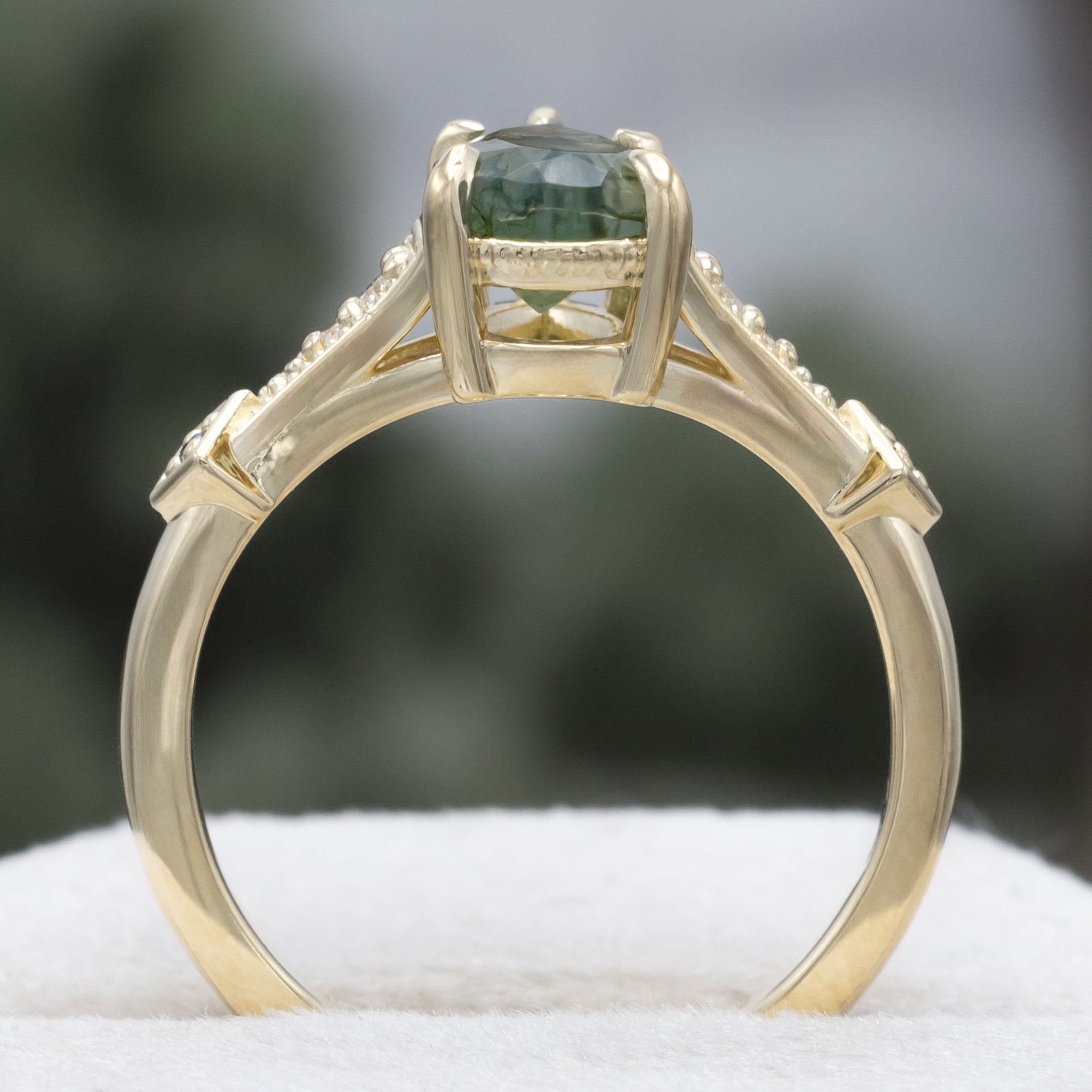 "Annora" - Pear Cut Engagement Ring With Diamond Accents