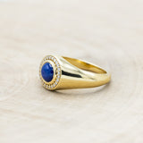 "ARLA" - ROUND CUT LAB-GROWN BLUE STAR SAPPHIRE ENGAGEMENT RING WITH DIAMOND ACCENTS-Staghead Designs