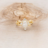 "ARTEMIS ON THE VINE DIVINE" - PEAR MOISSANITE ENGAGEMENT RING WITH DIAMOND ACCENTS & A BRANCH-STYLE BAND-4