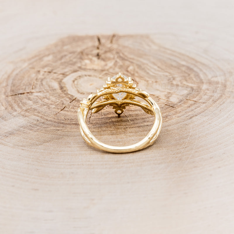 "ARTEMIS ON THE VINE DIVINE" - PEAR MOISSANITE ENGAGEMENT RING WITH DIAMOND ACCENTS & A BRANCH-STYLE BAND-5