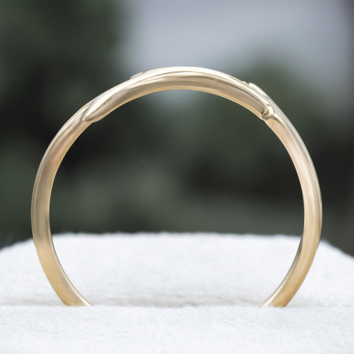 "Artemis" Stacker - 14K Gold Antler-Style Stacking Band With A Single Diamond Accent-Staghead Designs