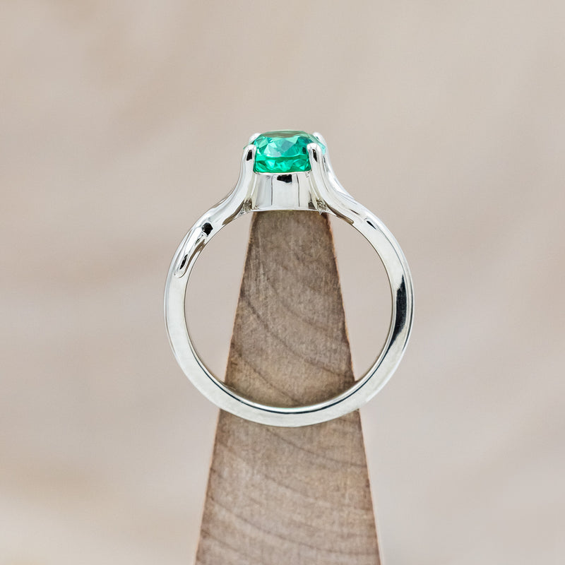 "ARTEMIS" - OVAL LAB-GROWN EMERALD ENGAGEMENT RING-7