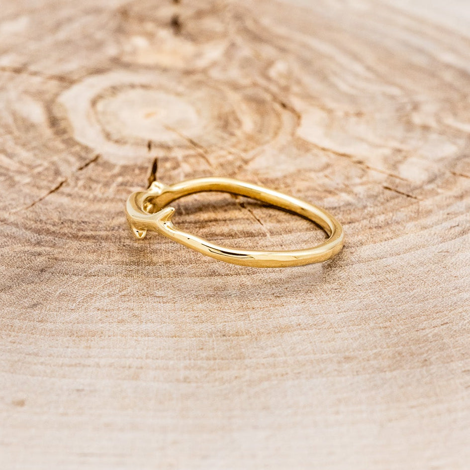 "ARTEMIS" STACKER - ANTLER-STYLE STACKING BAND WITH A BIRTHSTONE ACCENT-3