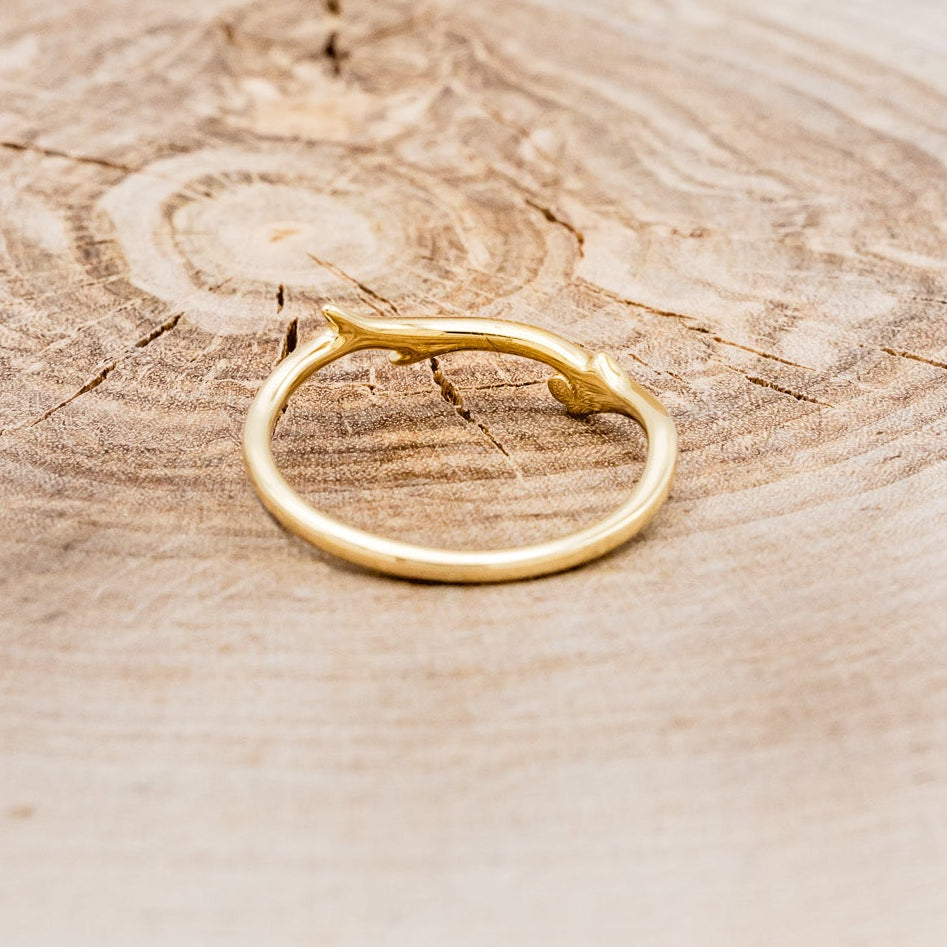 "ARTEMIS" STACKER - ANTLER-STYLE STACKING BAND WITH A BIRTHSTONE ACCENT-5
