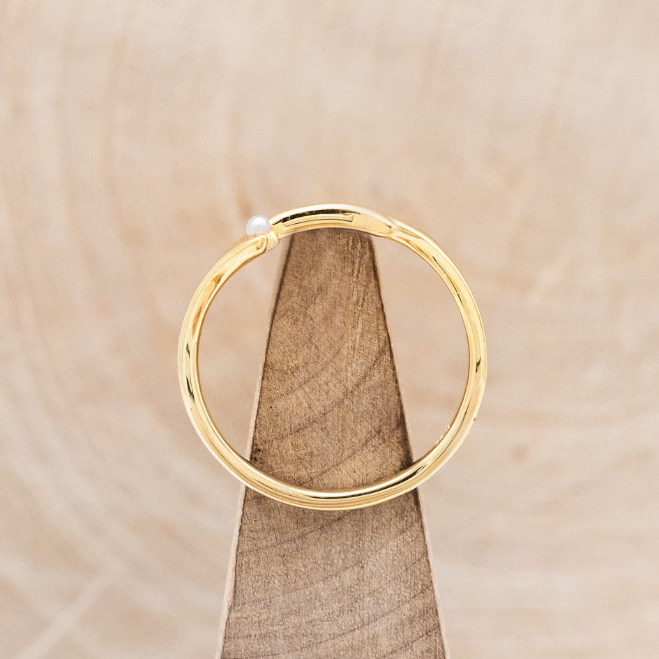 "ARTEMIS" STACKER - ANTLER-STYLE STACKING BAND WITH A BIRTHSTONE ACCENT-6