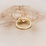 "ARTEMIS" - ROUND CUT MOONSTONE ENGAGEMENT RING WITH ANTLER-STYLE BAND & DIAMOND ACCENTS