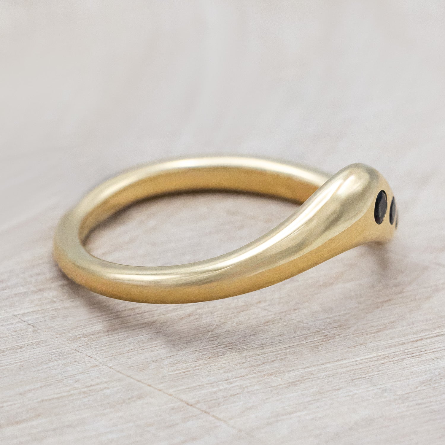 Side view of "Sybil" - asymmetrical tourmaline accented tracer