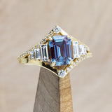 "ATHENA" - EMERALD CUT LAB-GROWN ALEXANDRITE ENGAGEMENT RING WITH DIAMOND ACCENTS-1