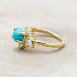 "AURAE" - ROUND CUT TURQUOISE ENGAGEMENT RING & TRACER