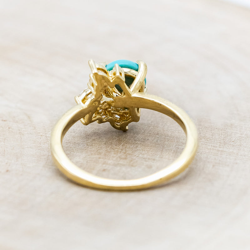 "AURAE" - ROUND CUT TURQUOISE ENGAGEMENT RING & TRACER