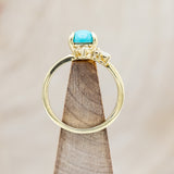 "AURAE" - ROUND CUT TURQUOISE ENGAGEMENT RING & TRACER