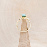 "AURAE" - EMERALD CUT TURQUOISE ENGAGEMENT RING WITH DIAMOND ACCENTS-12