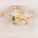 "AZALEA" - OVAL MOSS AGATE ENGAGEMENT RING WITH DIAMOND HALO-3