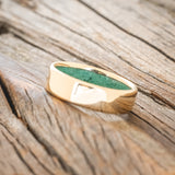 MALACHITE LINED WEDDING BAND-11