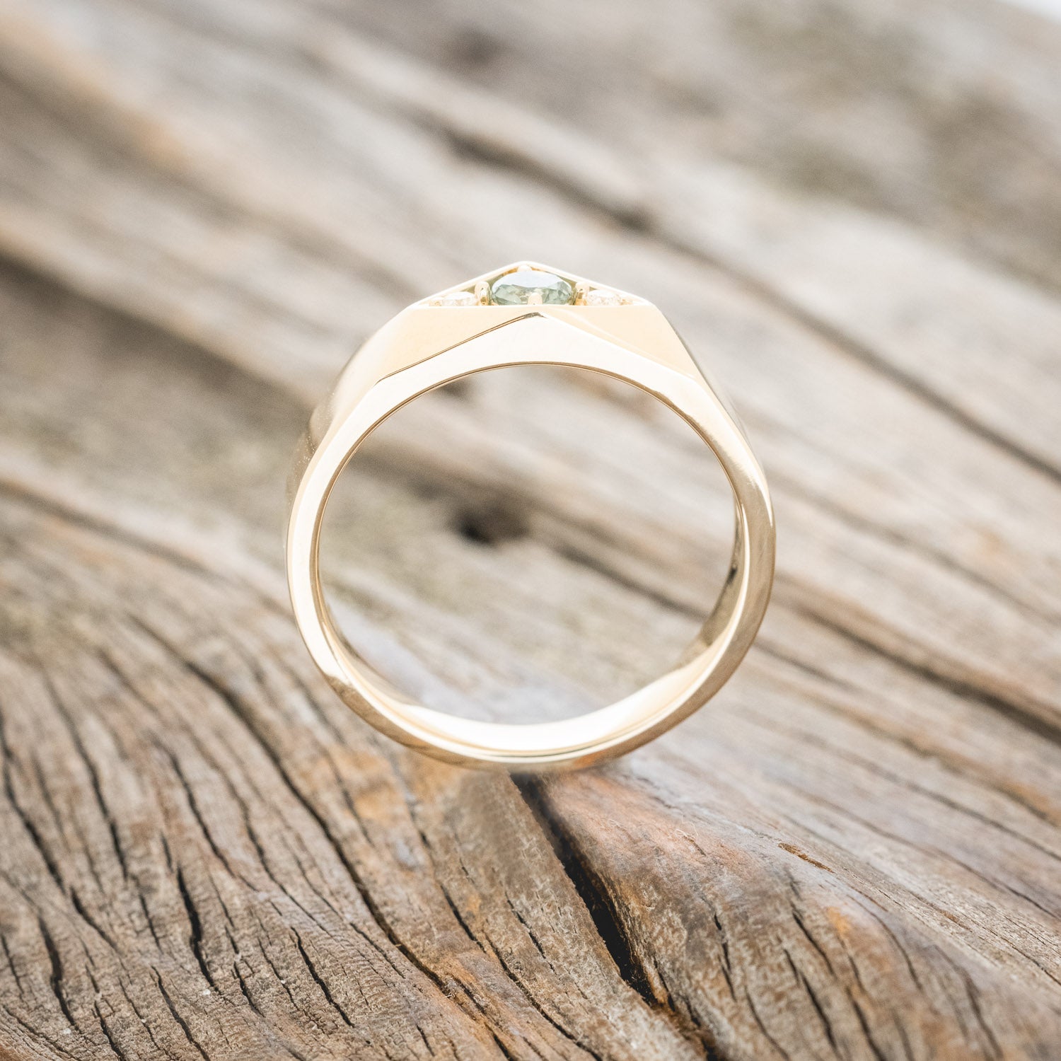 MEN'S MONTANA SAPPHIRE ENGAGEMENT RING WITH DIAMOND ACCENTS-4