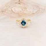 "BELLADONNA" - ROUND CUT LAB-GROWN ALEXANDRITE ENGAGEMENT RING WITH DIAMOND HALO-4