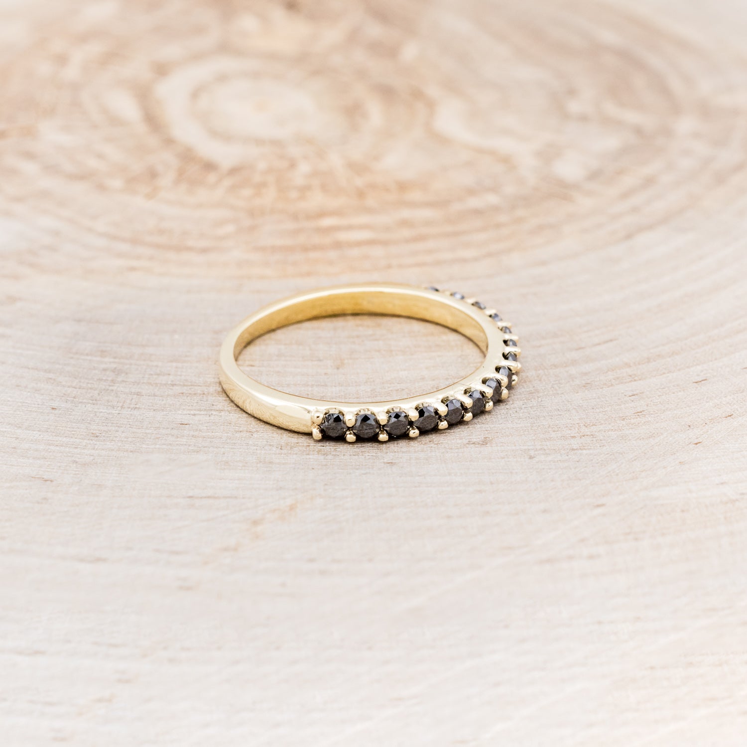BLACK DIAMONDS STACKING BAND IN 14K GOLD-8