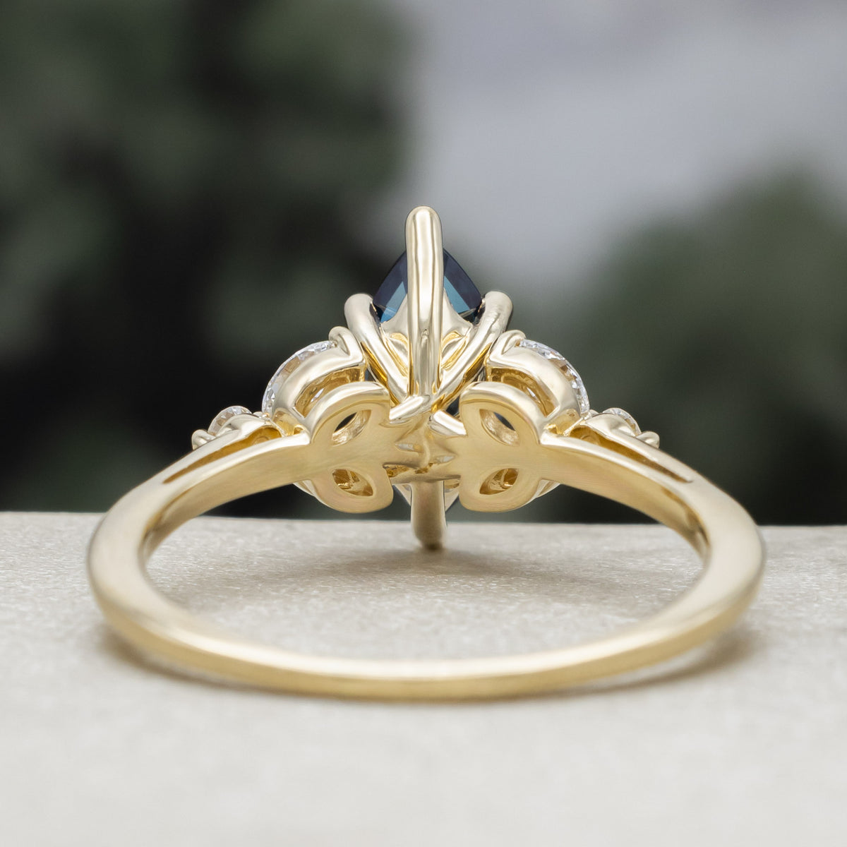 "Blossom" - Marquise Cut Lab-Grown Alexandrite Engagement Ring With Diamond Accents-Staghead Designs