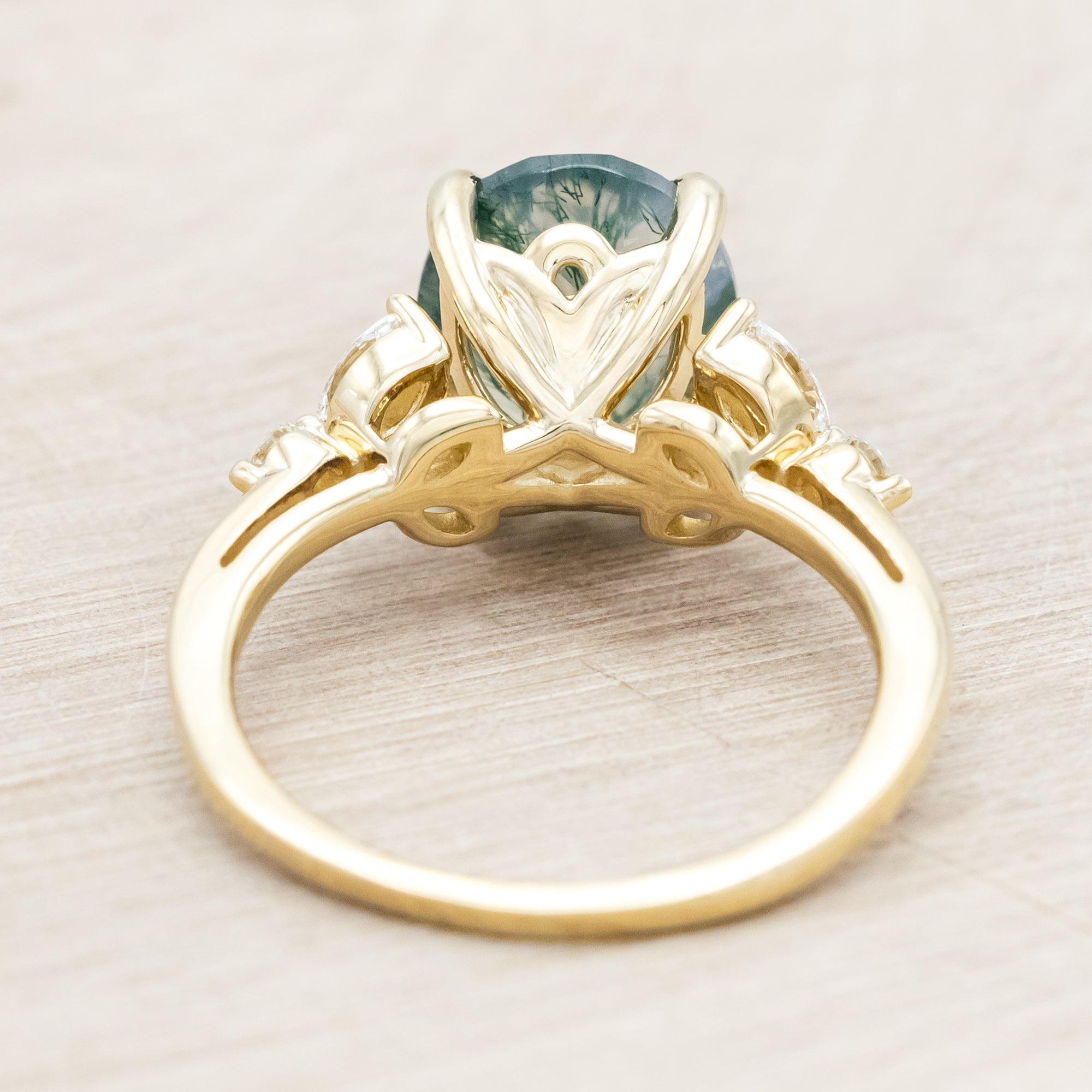 "BLOSSOM" - OVAL CUT ENGAGEMENT RING WITH DIAMOND ACCENTS-Staghead Designs