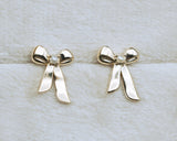 14K BOW EARRINGS WITH SEED PEARLS-Staghead Designs