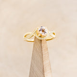 "CHARLOTTE" - ROUND CUT MORGANITE ENGAGEMENT RING WITH DIAMOND ACCENTS
