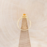 "CLEOPATRA" - OVAL CITRINE ENGAGEMENT RING WITH DIAMOND HALO IN A CIGAR STYLE BAND-6