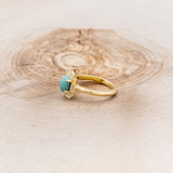 "CLEOPATRA" - OVAL TURQUOISE ENGAGEMENT RING WITH DIAMOND ACCENTS-14