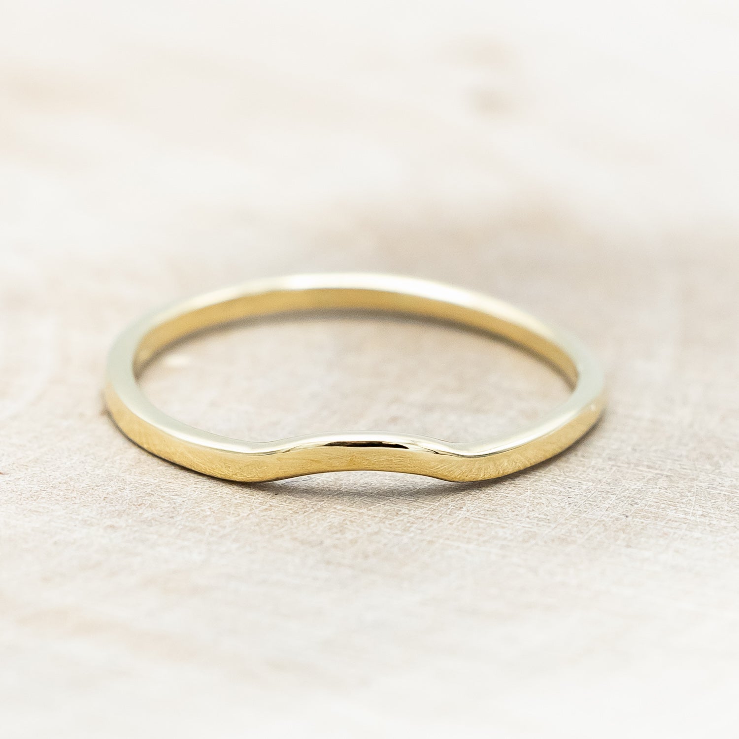 14K GOLD CONTOUR SOLID METAL STACKING BAND-Staghead Designs