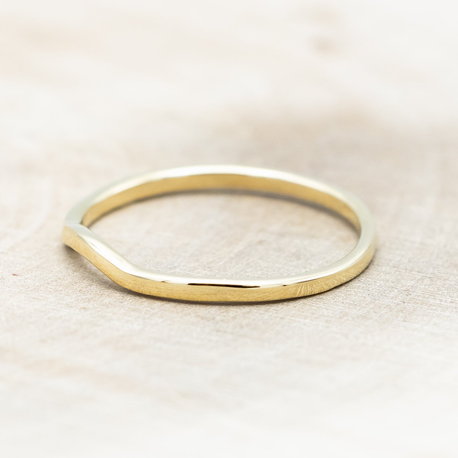 14K GOLD CONTOUR SOLID METAL STACKING BAND-Staghead Designs