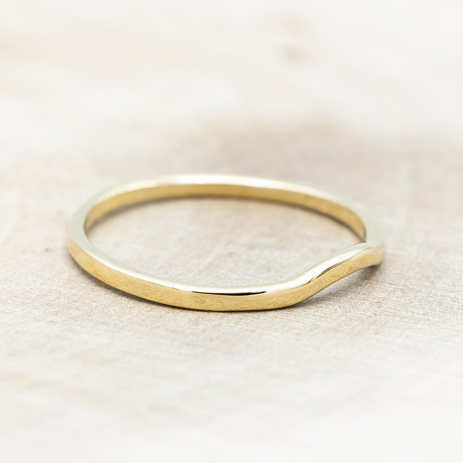 14K GOLD CONTOUR SOLID METAL STACKING BAND-Staghead Designs