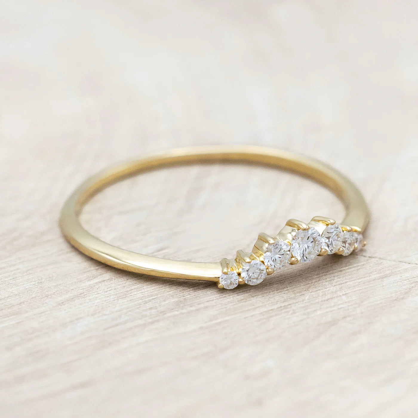 CONTOUR TRACER WITH DIAMOND ACCENTS - 14K YELLOW GOLD - SIZE 9 3/4-Staghead Designs
