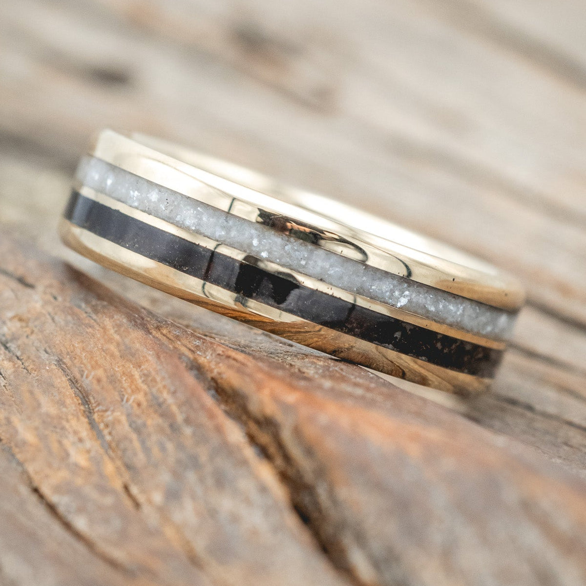 "COSMO" - DIAMOND DUST & COFFEE WEDDING BAND-Staghead Designs