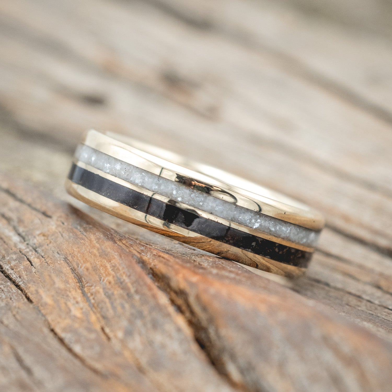 "COSMO" - DIAMOND DUST & COFFEE WEDDING BAND-Staghead Designs