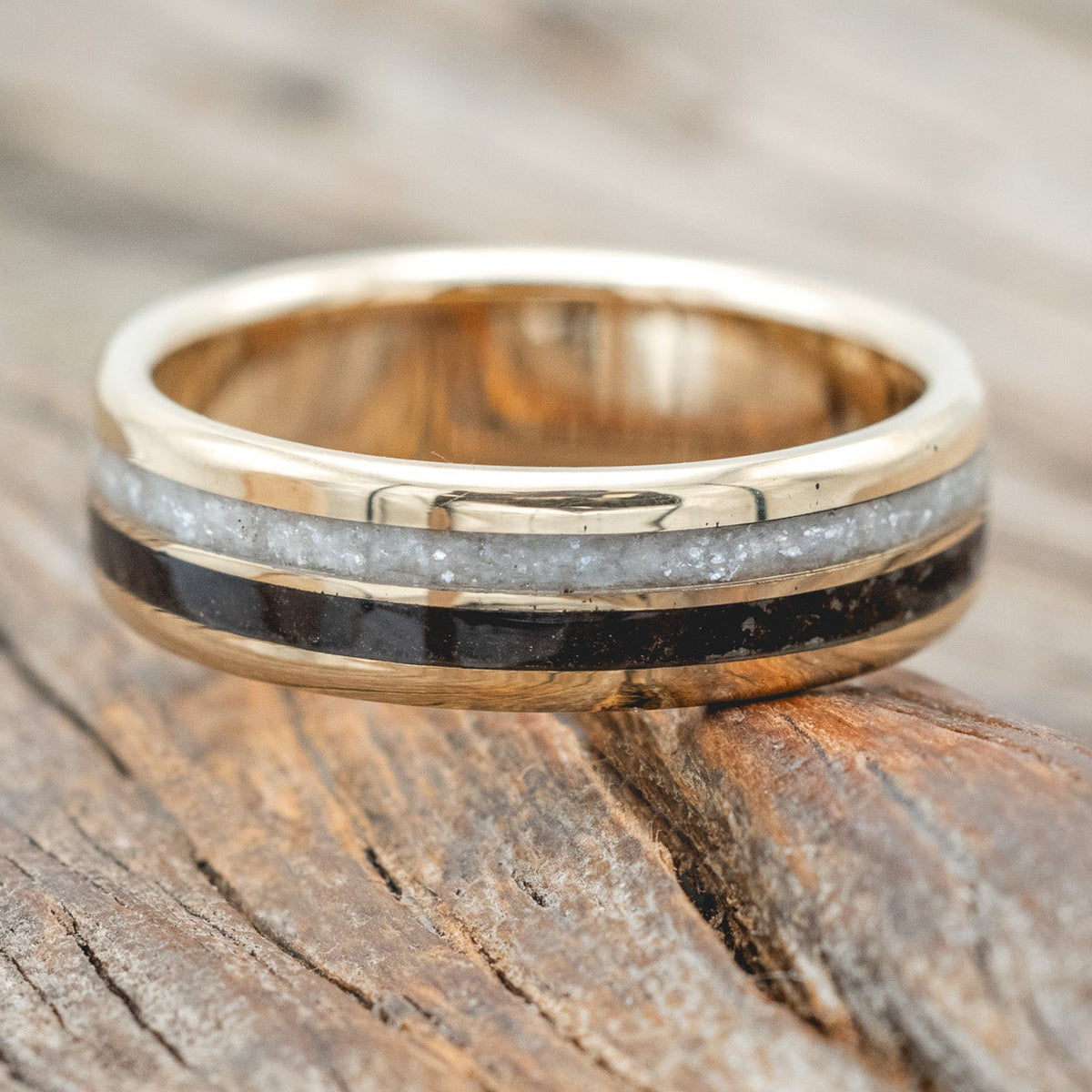 "COSMO" - DIAMOND DUST & COFFEE WEDDING BAND-Staghead Designs