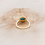 "CRAZY ON YOU" - HEXAGON SPINY OYSTER TURQUOISE ENGAGEMENT RING WITH DIAMOND HALO & FIRE AND ICE OPAL INLAYS-5