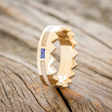 "SOLOMON" - CROWN STYLE BAND WITH BLUE SAPPHIRE & FIRE & ICE OPAL INLAYS-2